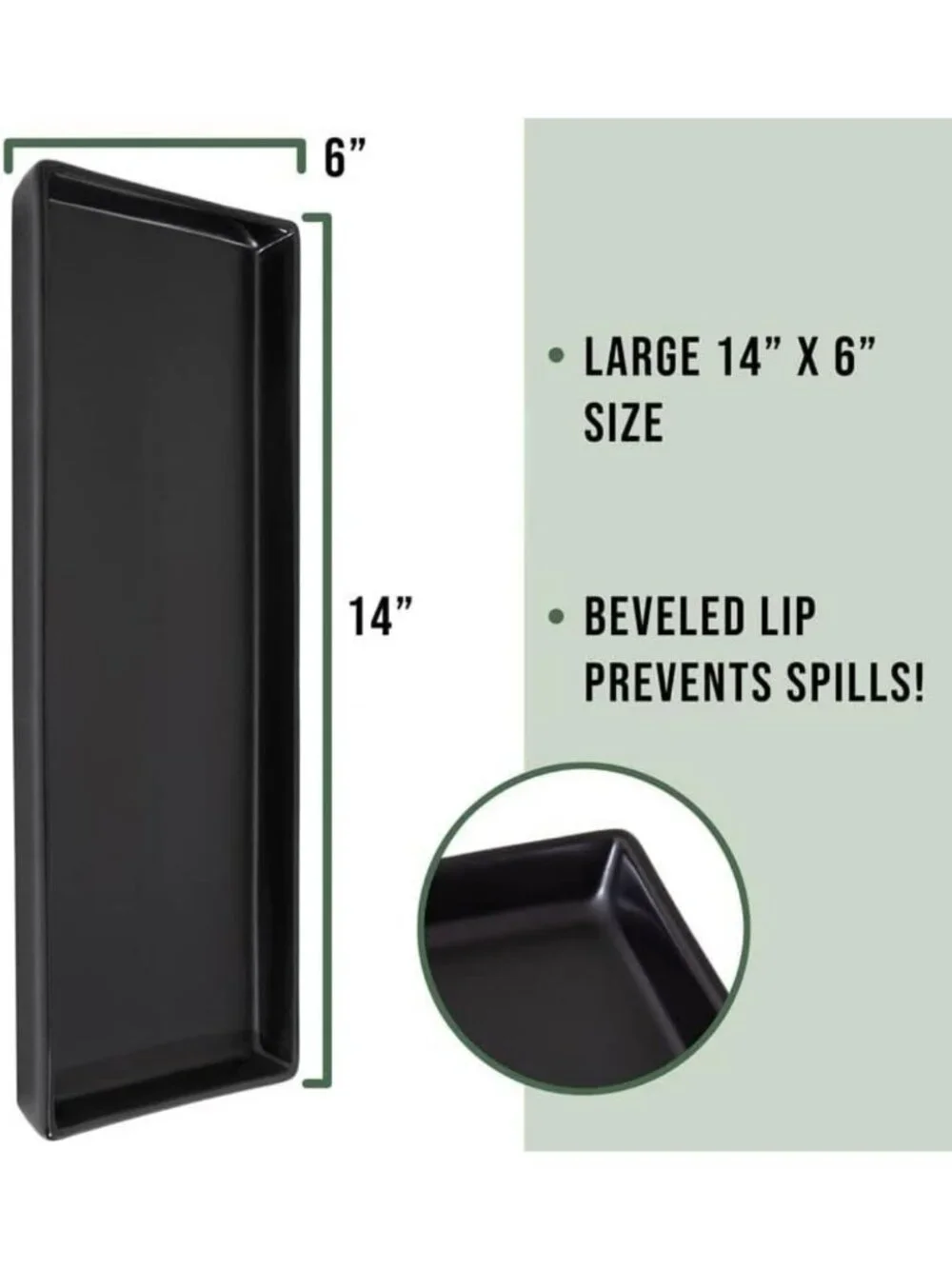 Matte Black Ceramic Serving Platters Set of 4 - Rectangle Plates for